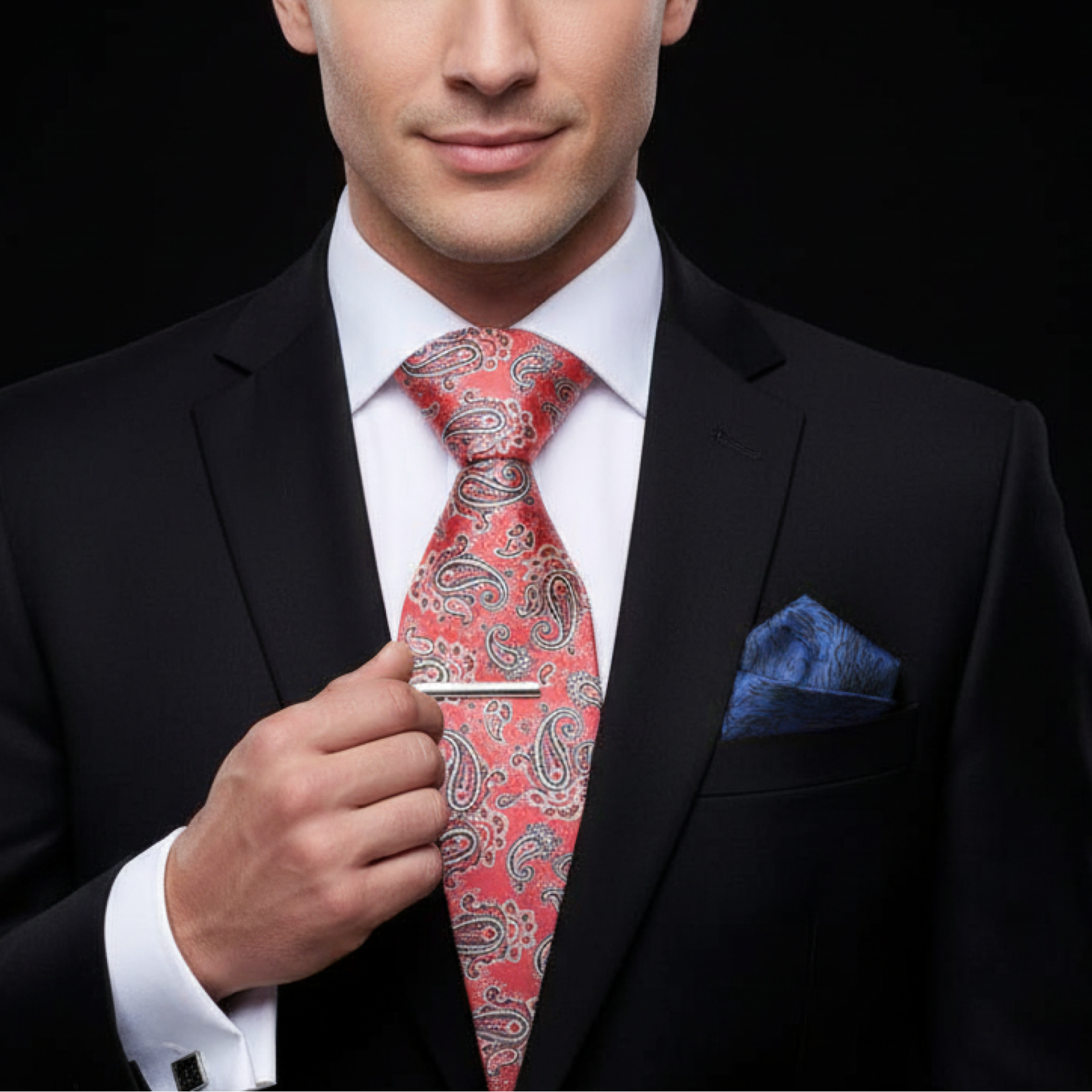 Sunset Red Paisley Necktie | Bold Color, Subtle Detail