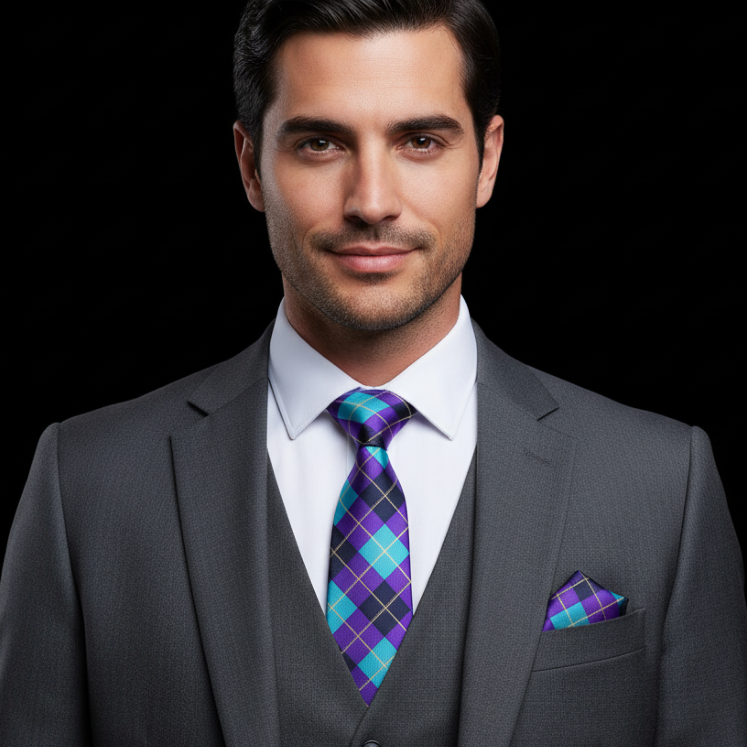 Argyle Necktie | Bold Geometric Pattern in 3 Colorways