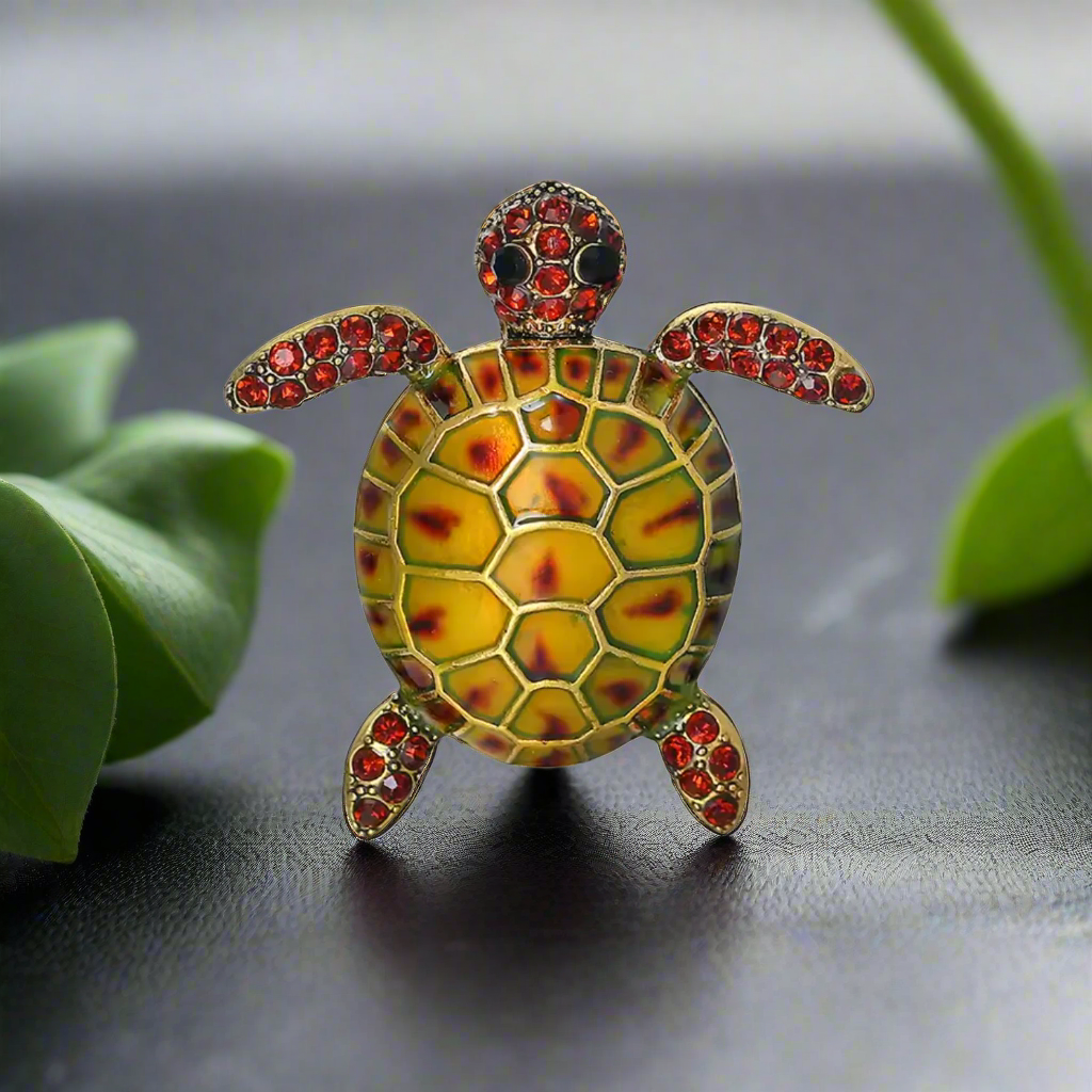 Yellow Red Turtle Lapel Pin