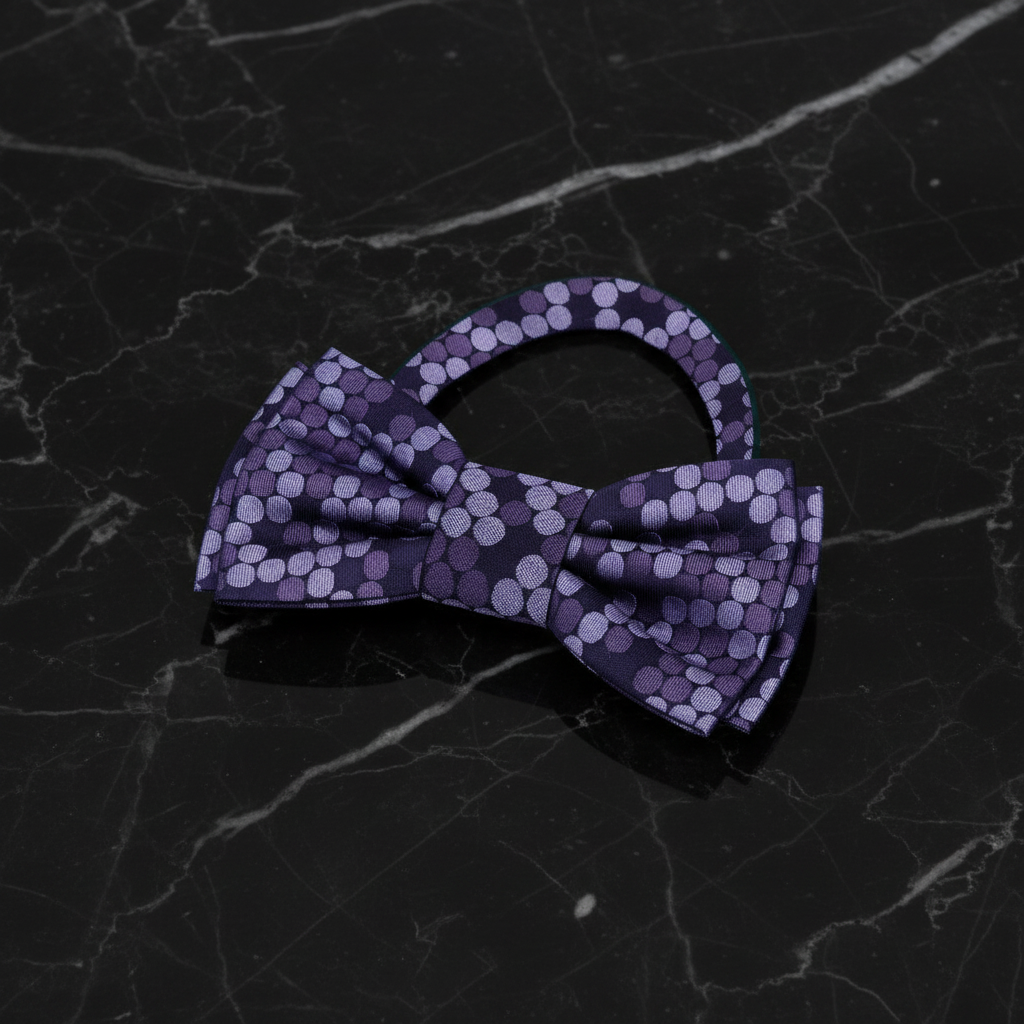 shades of purple polka dot bow tie pre tied