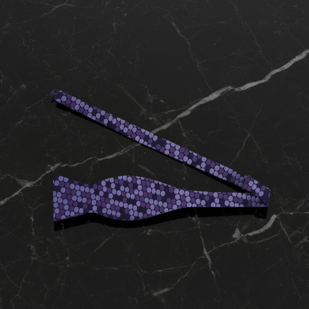 shades of purple polka dot bow tie self tie