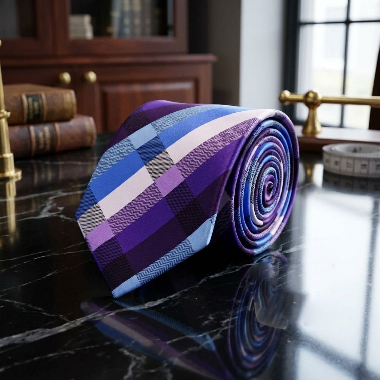 Purple and Blue Blocks Necktie