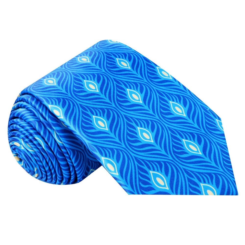 Blue Yellow Abstract Necktie  