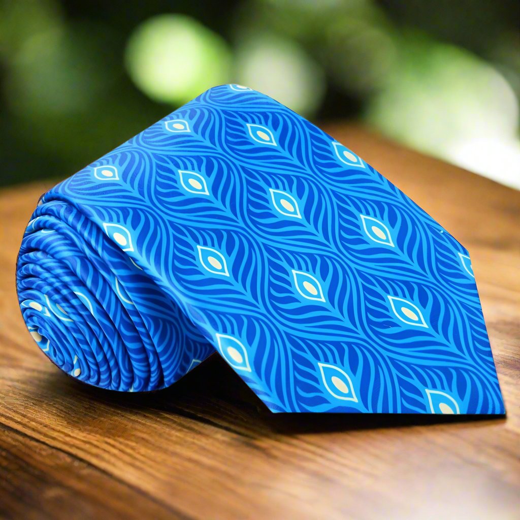 Blue Yellow Abstract Necktie  