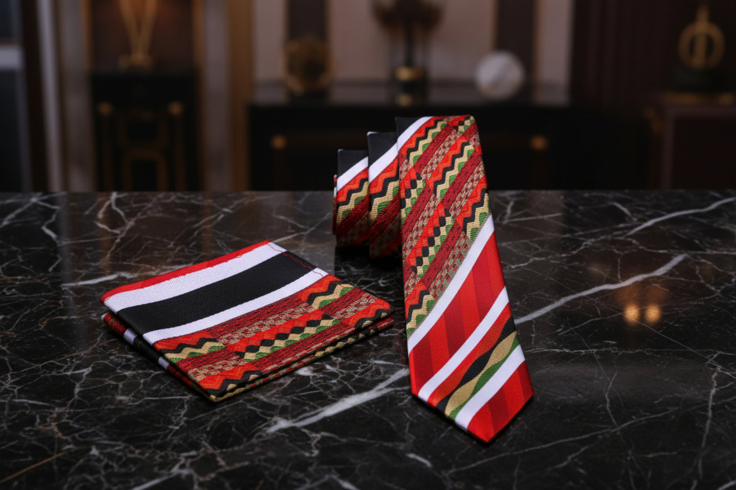 Vibrant Kente Pattern Necktie | Cultural Elegance with Modern Sophistication