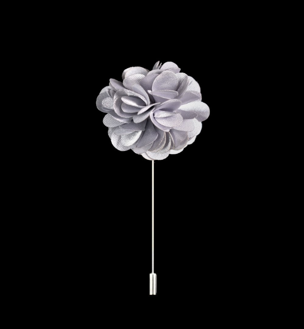 A Solid Grey Lapel Flower||Grey