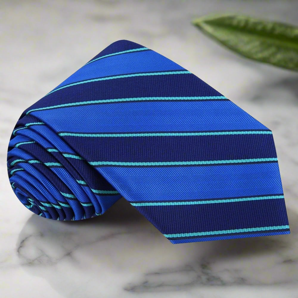 Blue Green Stripe Tie