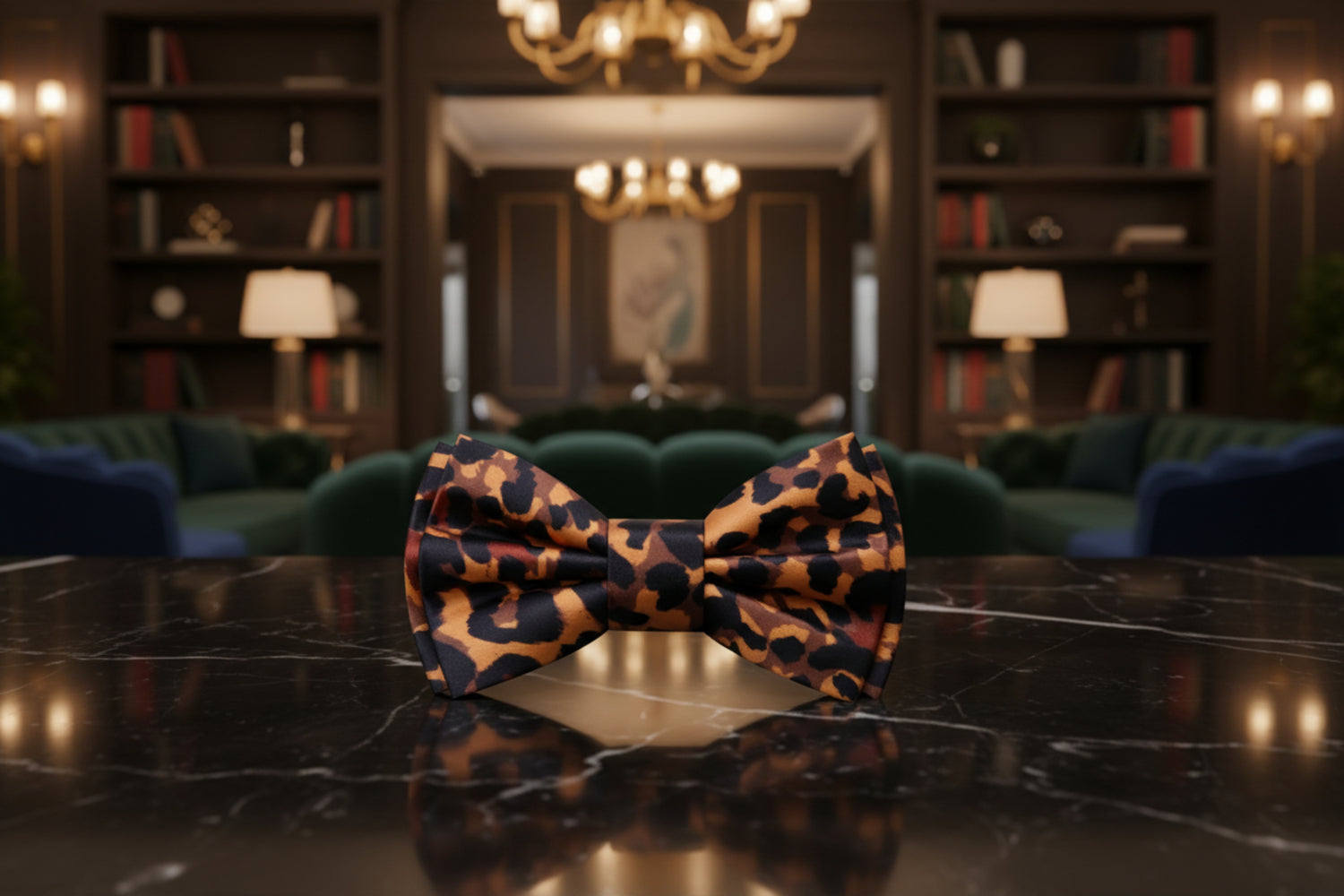 Orange Brown Black Cheetah Bow tie 1