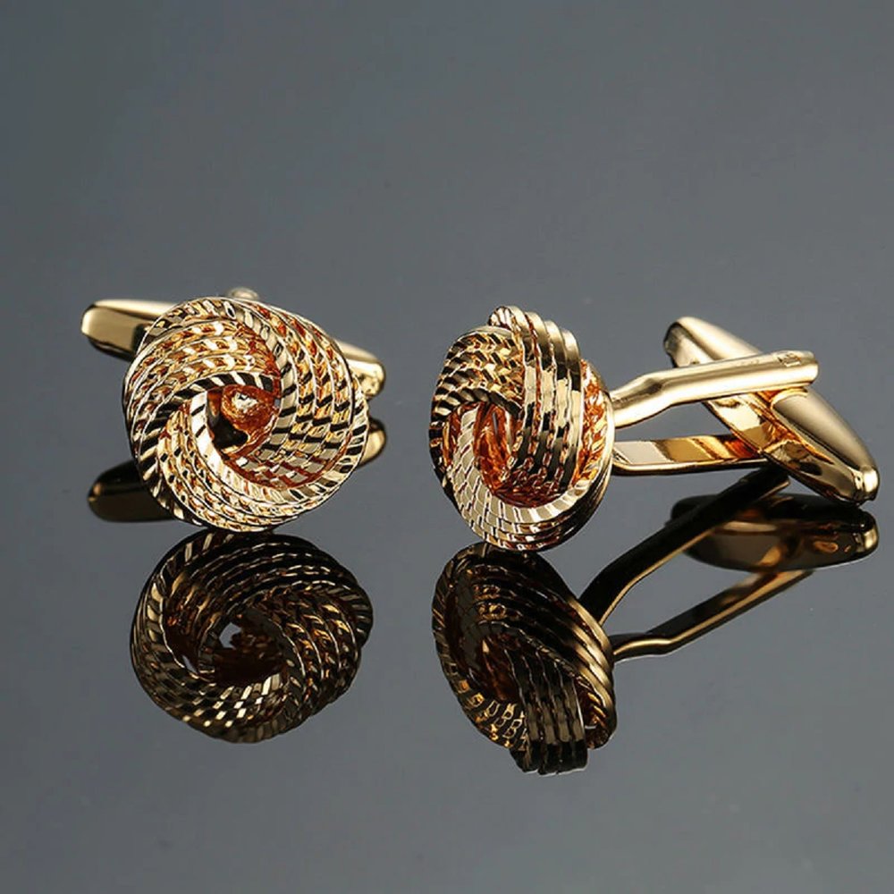 A 4 golden rings Knot Cuff-links||4 Gold Rings