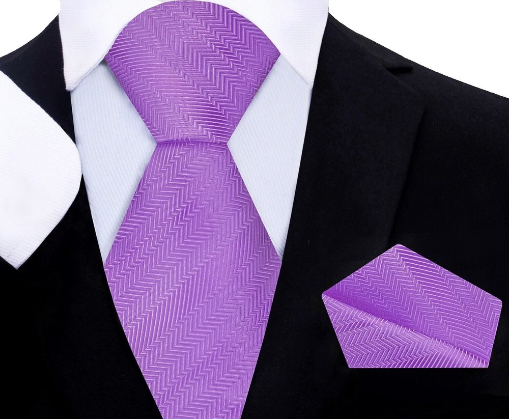 Sophisticated Light Purple Tie and Square||Amethyst