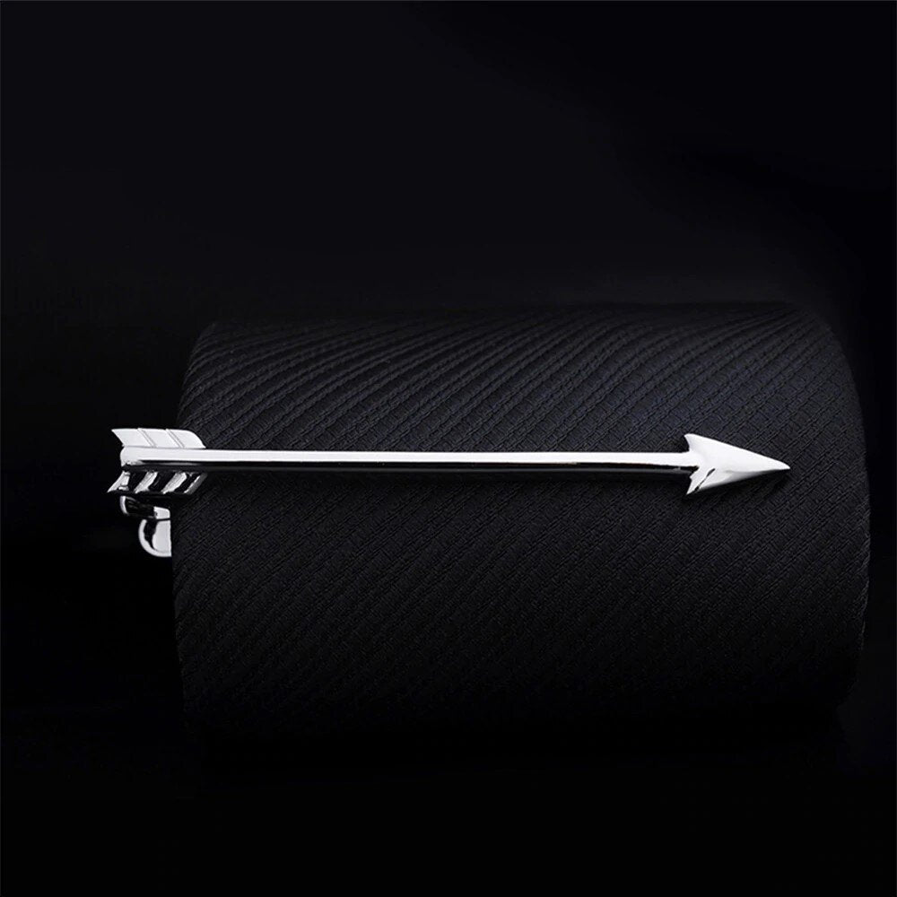 A Silvered Colored Arrow Shape Tie Bar