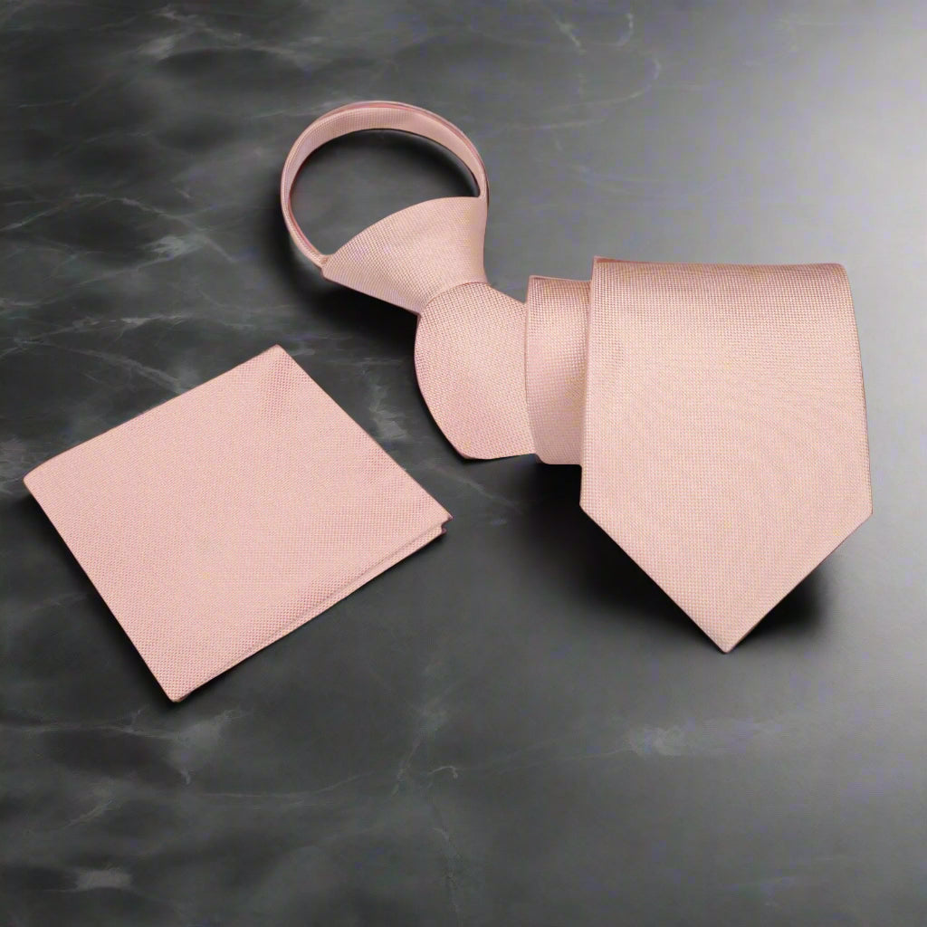 Beige Check Zip Tie and Square