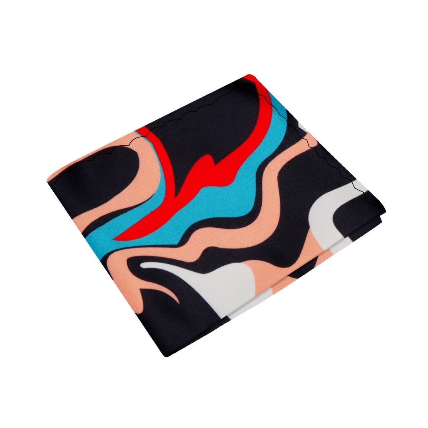 Black, Red, Purple, Green, Blue abstract pocket square