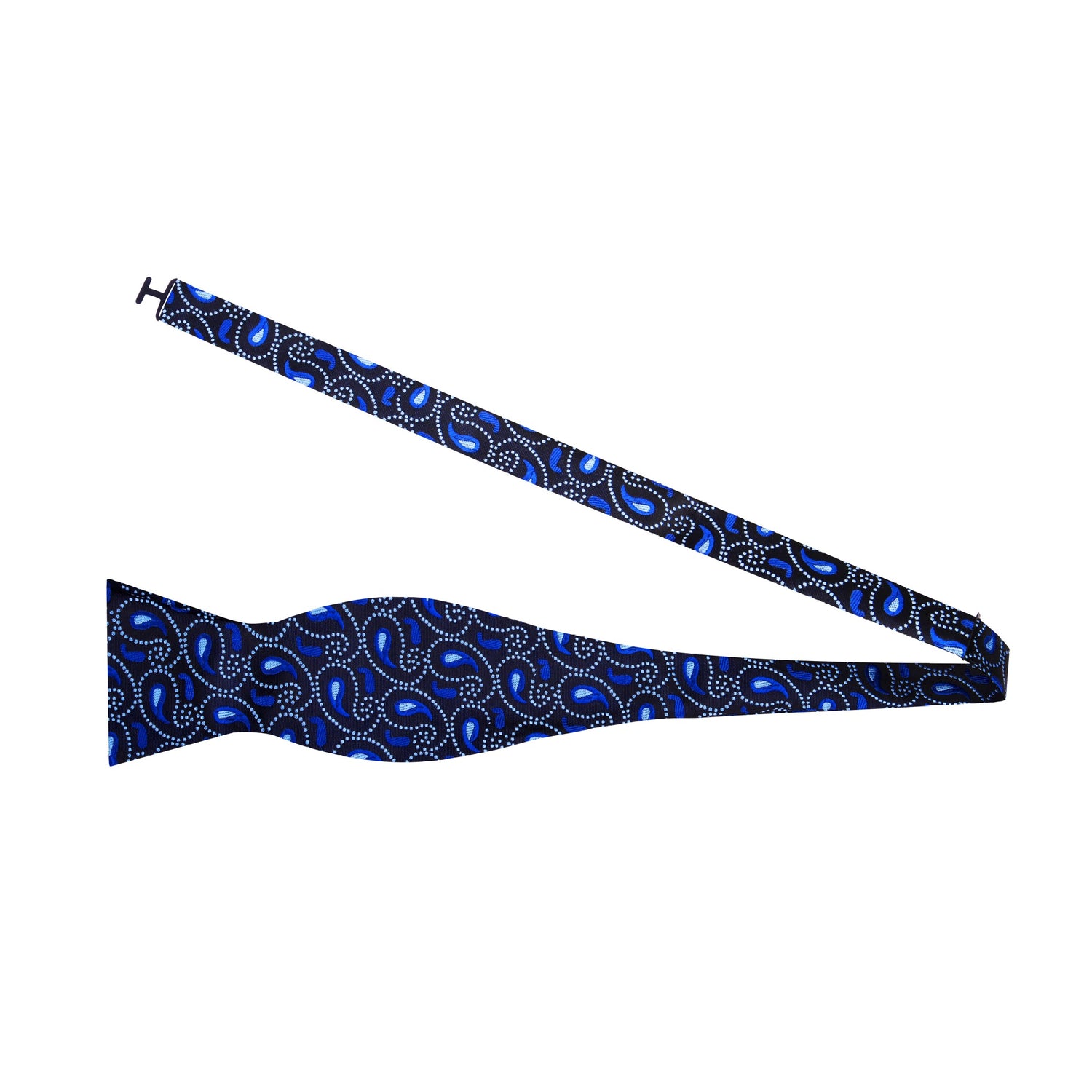 Blue Paisley Self Tie Bow Tie