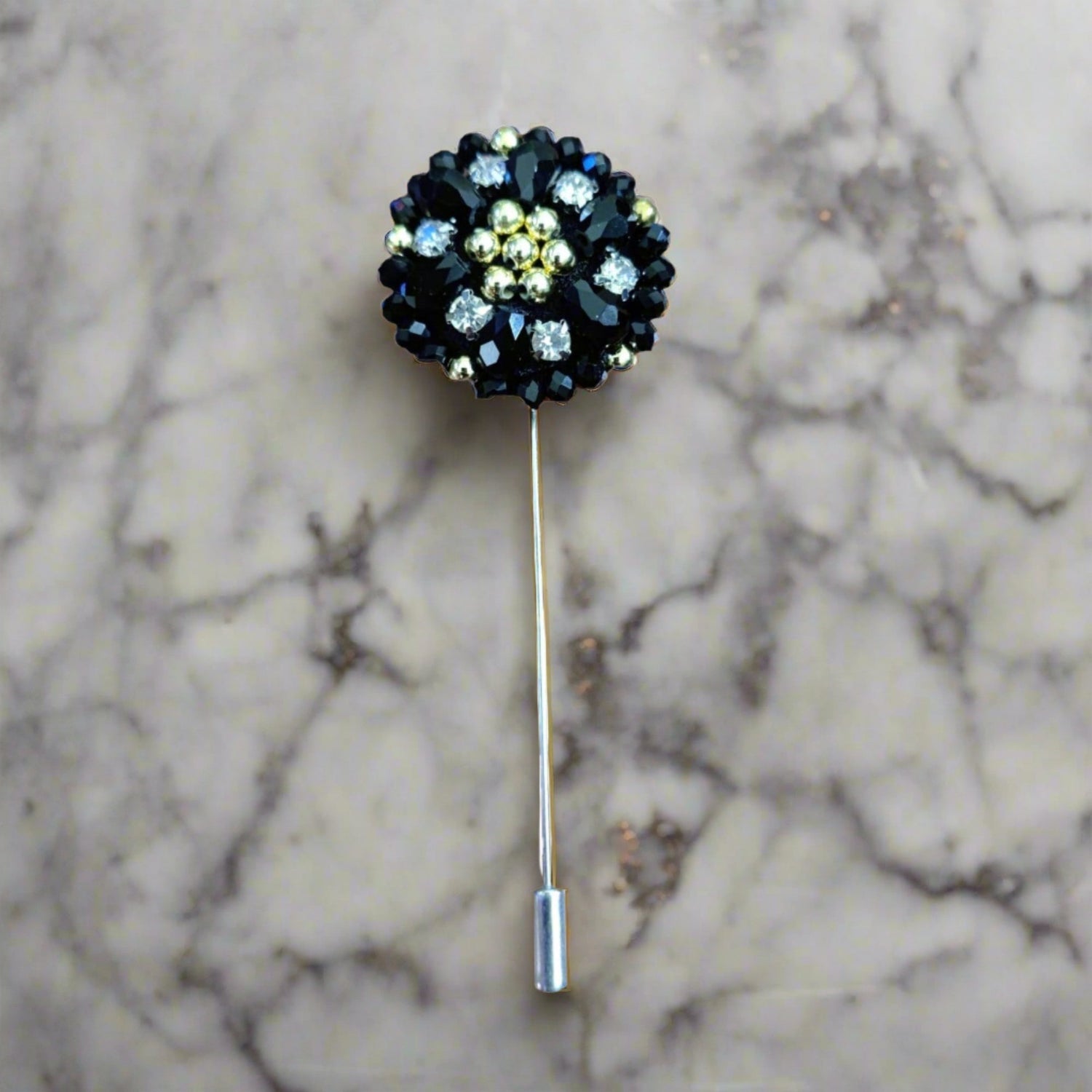 Black Gem Luxury Cushion Lapel Pin