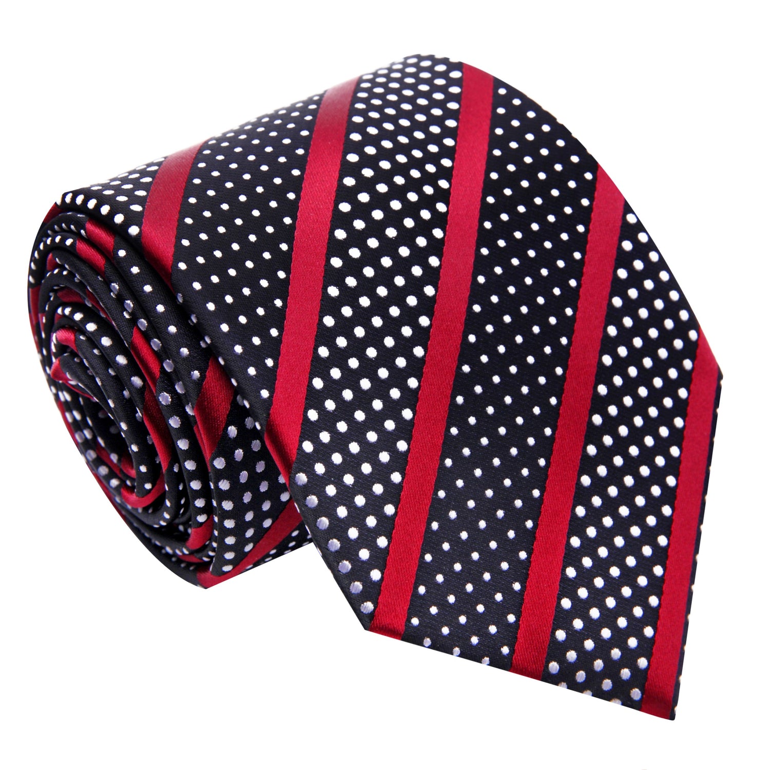 Black, Red, White with Stripes Tie 