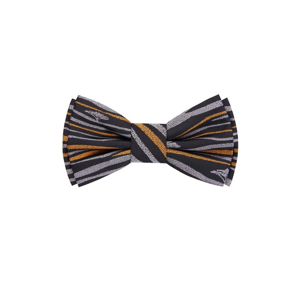 Black, Orange, Grey Abstract Bow Tie