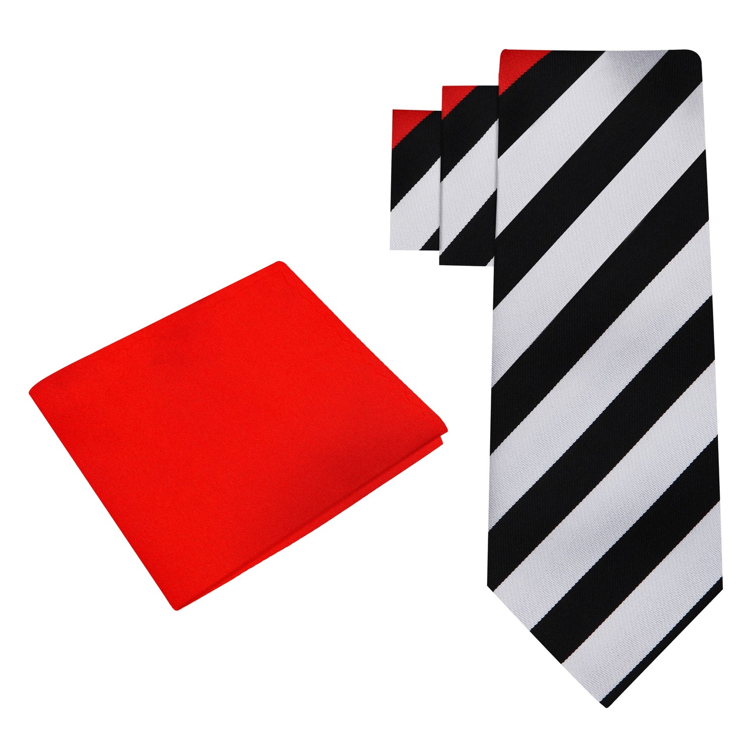 Alt View: Red black stars and stripes tie and square
