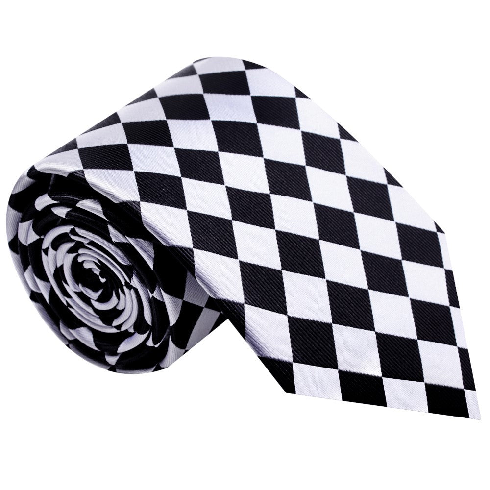 Black, Light Grey Checkerboard Tie 