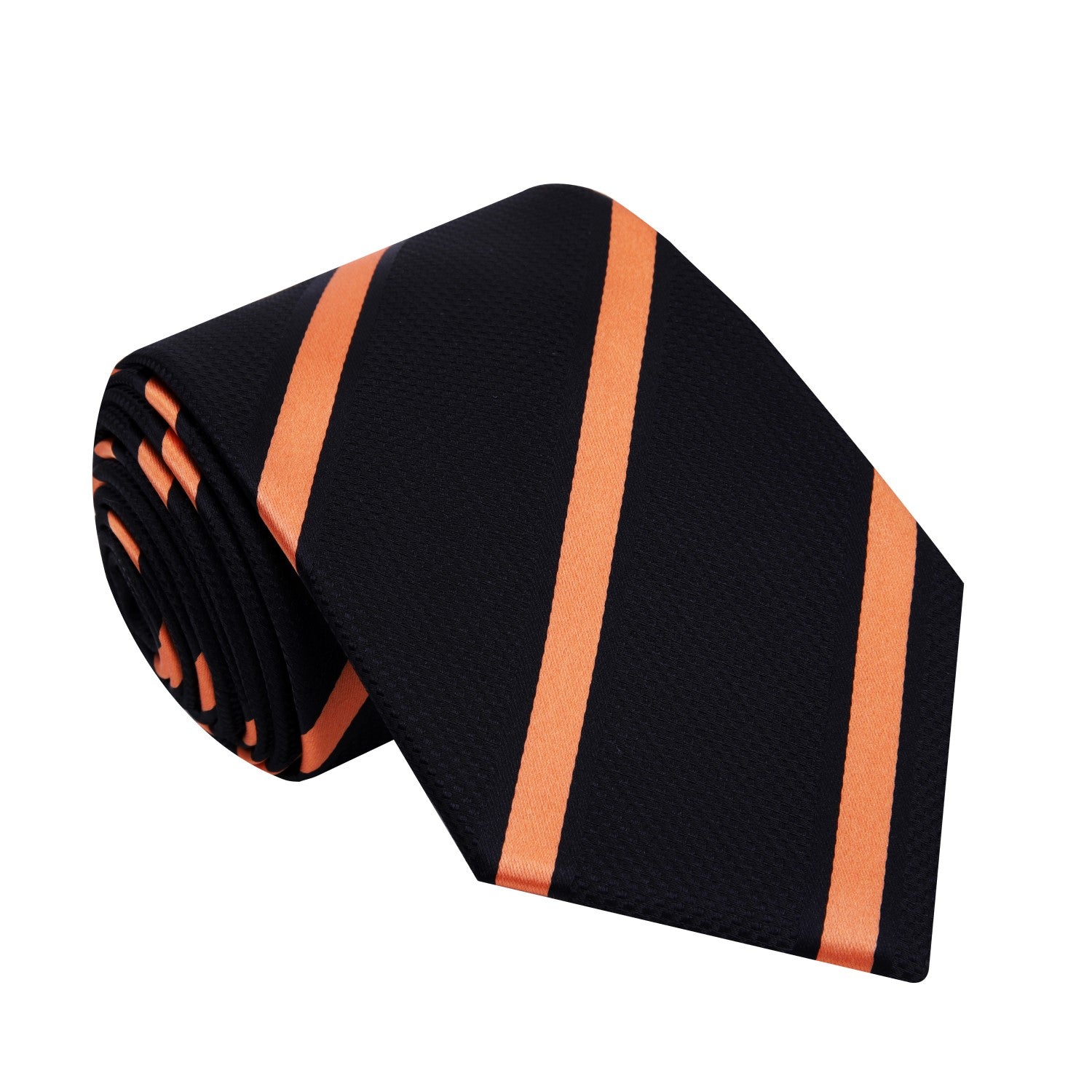 Black, Orange Stripe Tie and Black Orange Vines Square ||Black, Orange