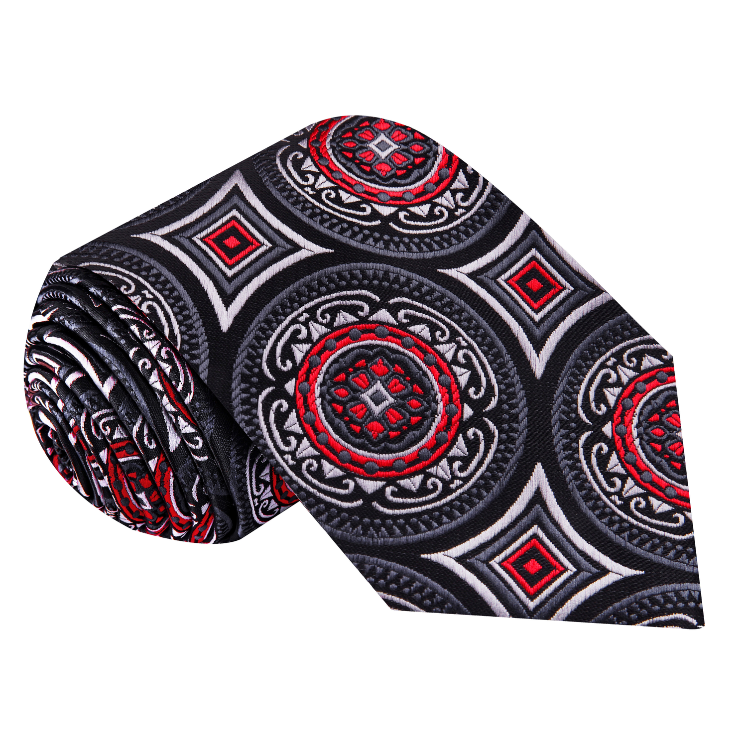 Black, Red Abstract Tie 