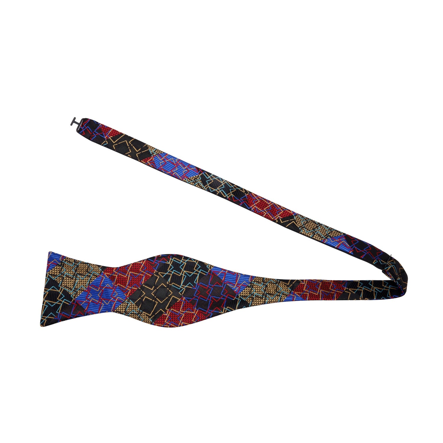 Black, Red and Yellow Abstract Shapes Self Tie Bow Tie