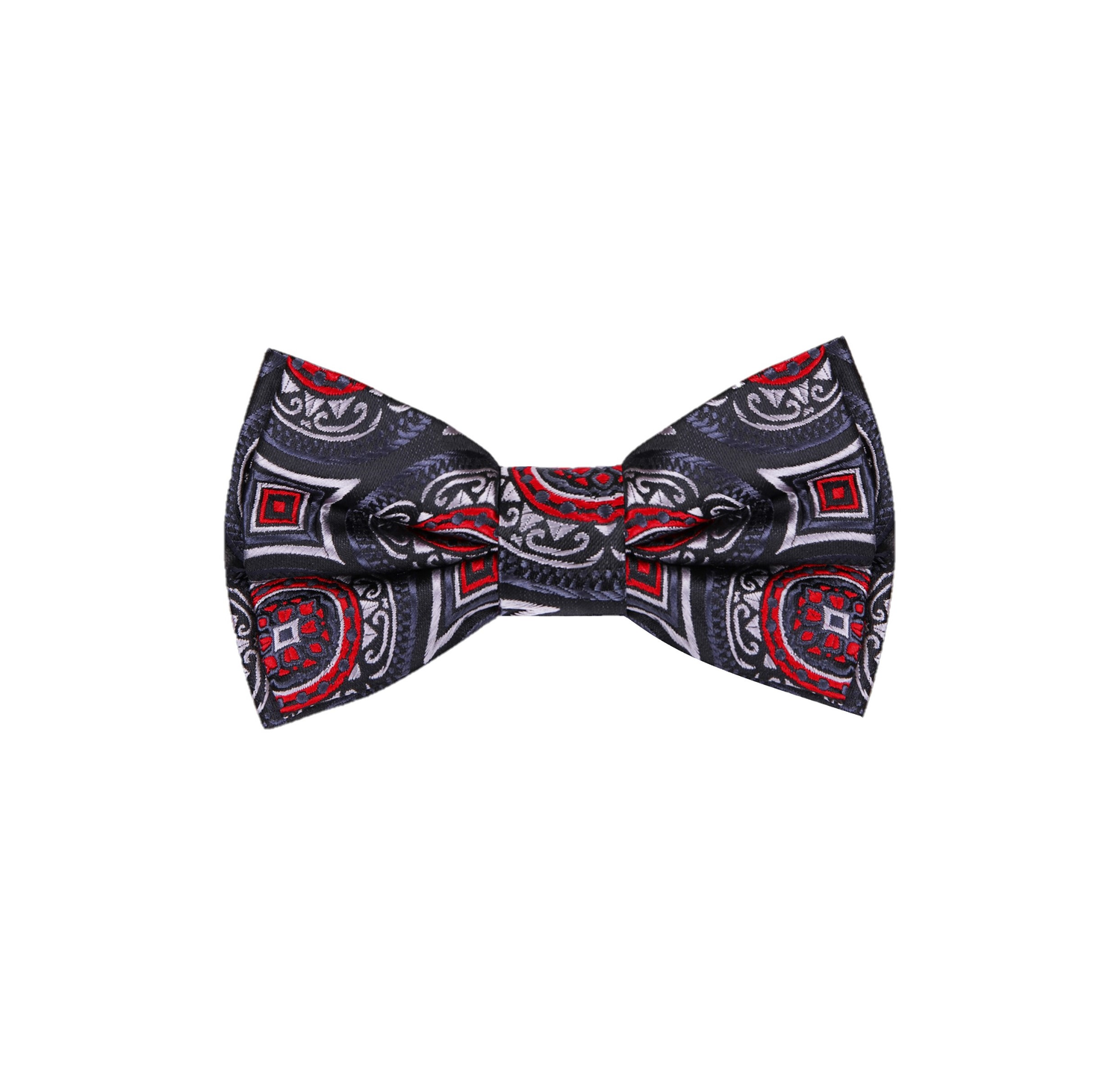Black, Red and Grey Abstract Bow Tie