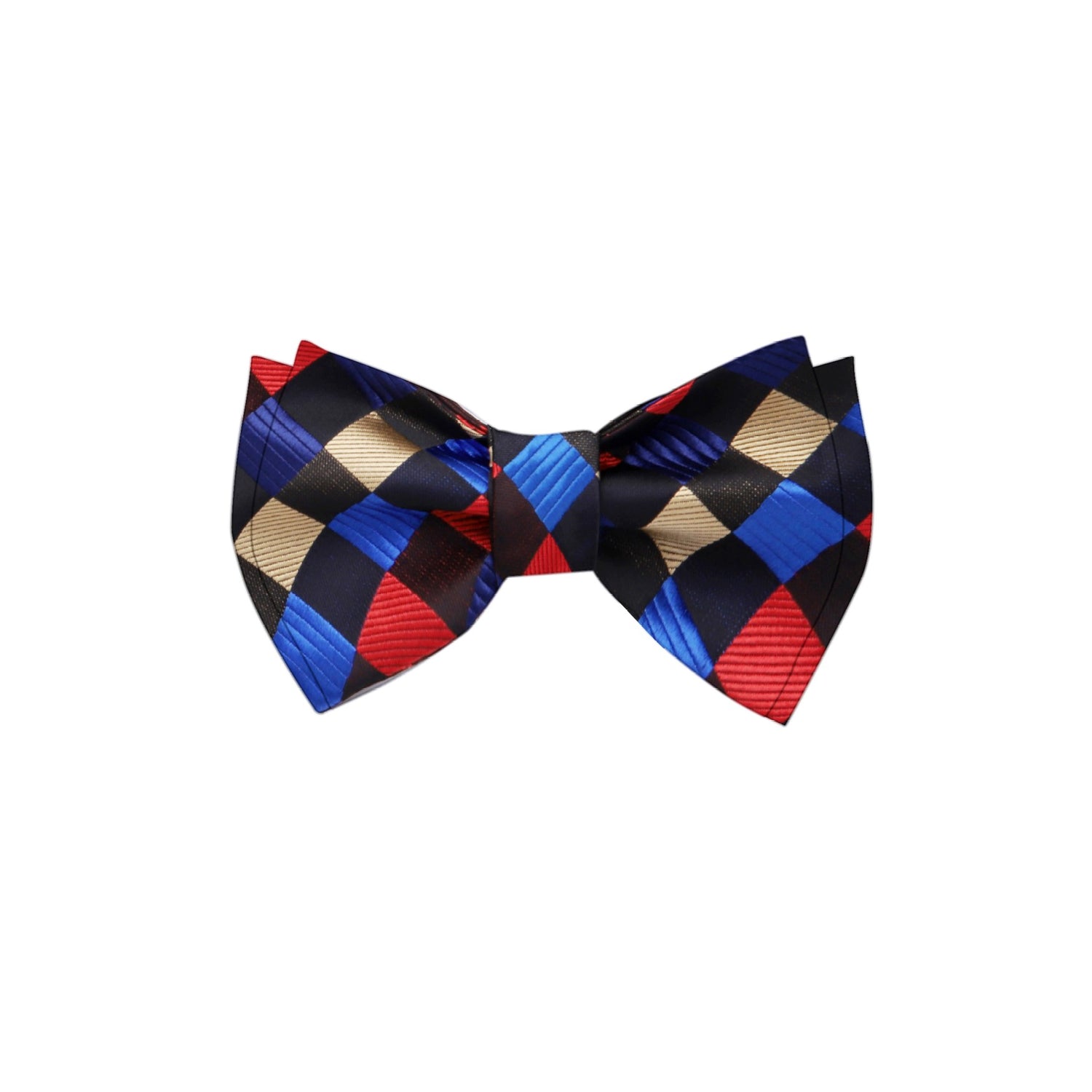 Black, Blue, Yellow and Red Geometric Bow Tie 