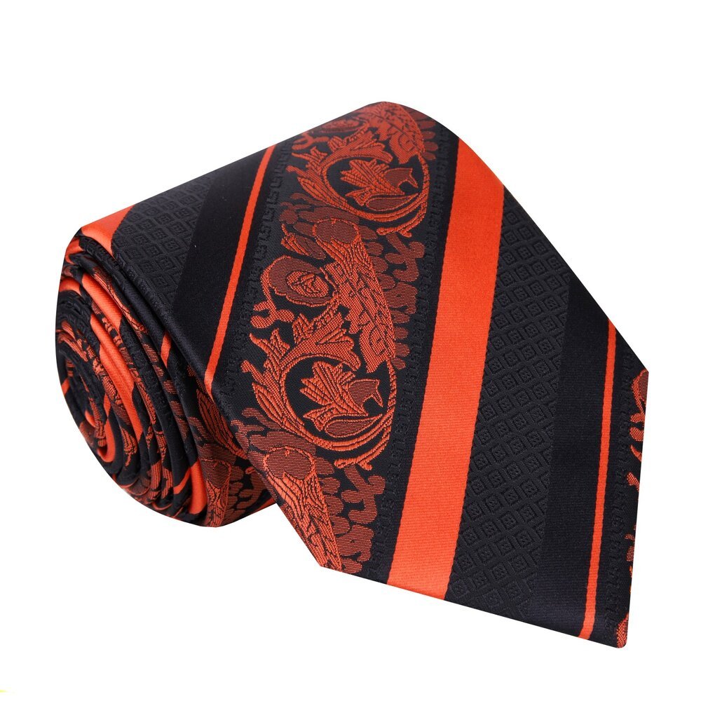 Alt View: Black, Orange Cadenza Floral Tie 