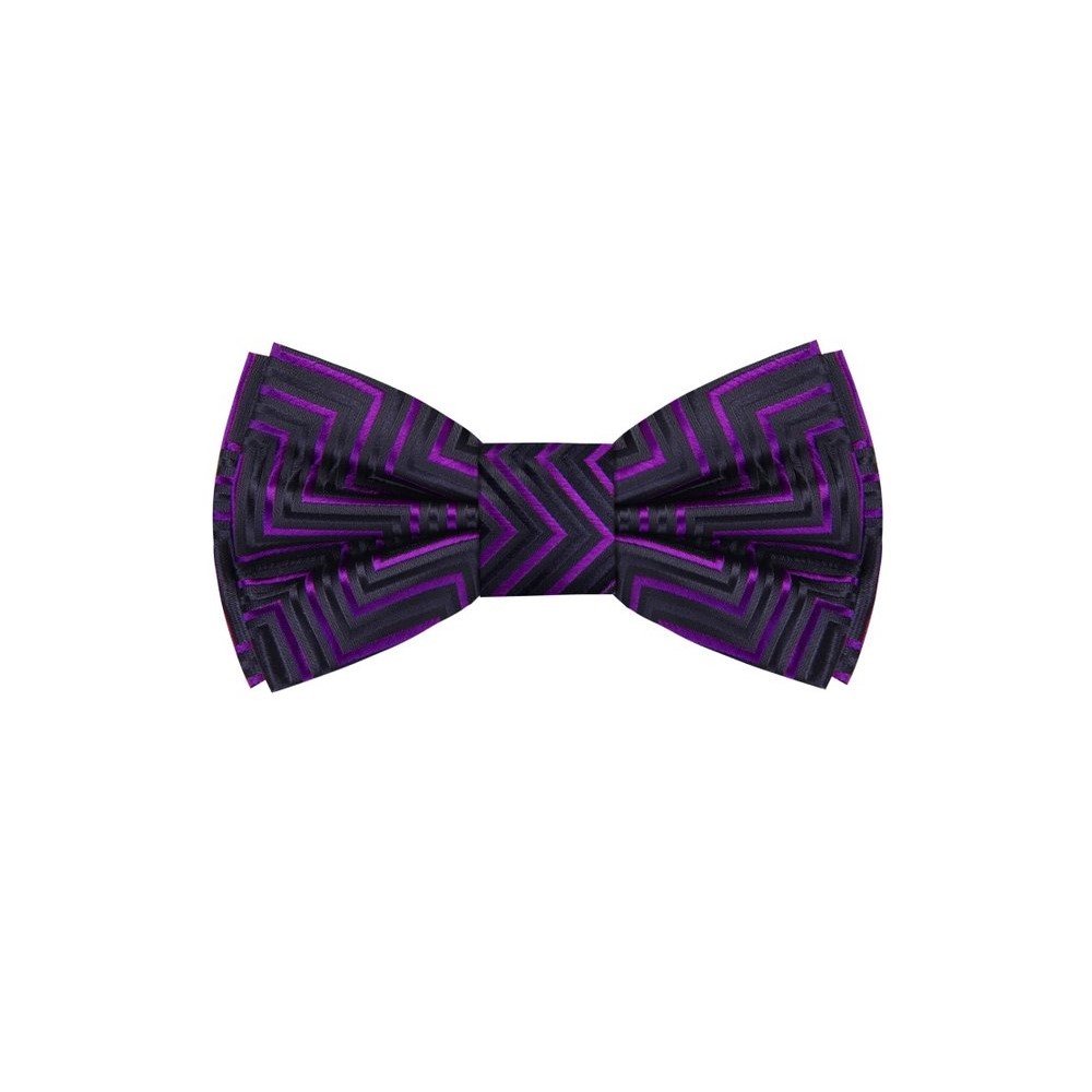 Black, Purple Geometric Bow Tie||Black, Indigo