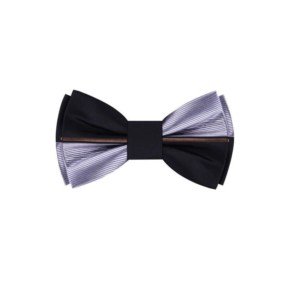 Black Silver Omni Bow Tie||Silver, Black