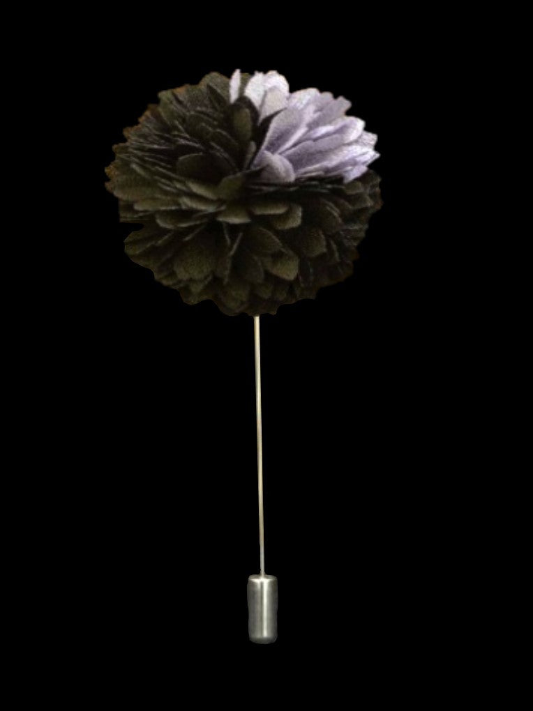 A Black, Light Purple Thin Petal Lapel Flower