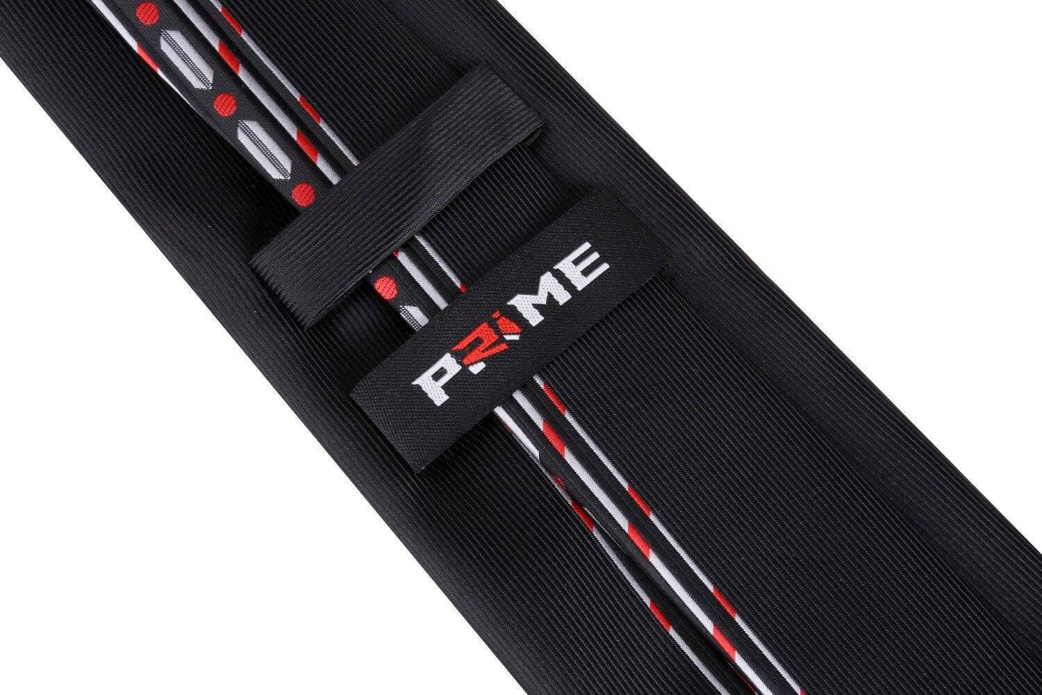 Black, Red Lined Tie Keep