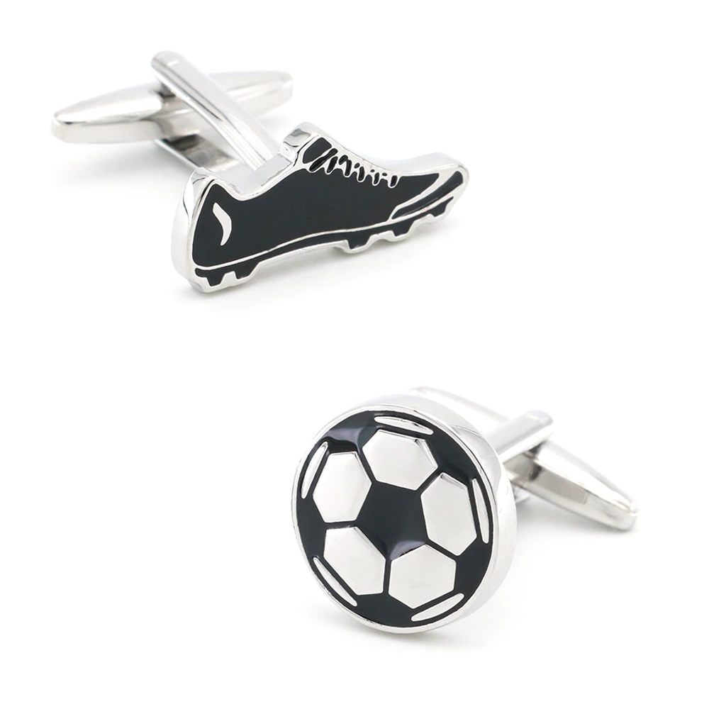 Shoe and soccer ball cufflinks
