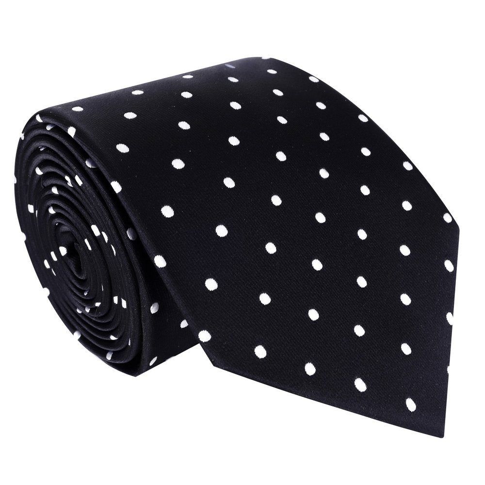 Black with Small White Dots Tie