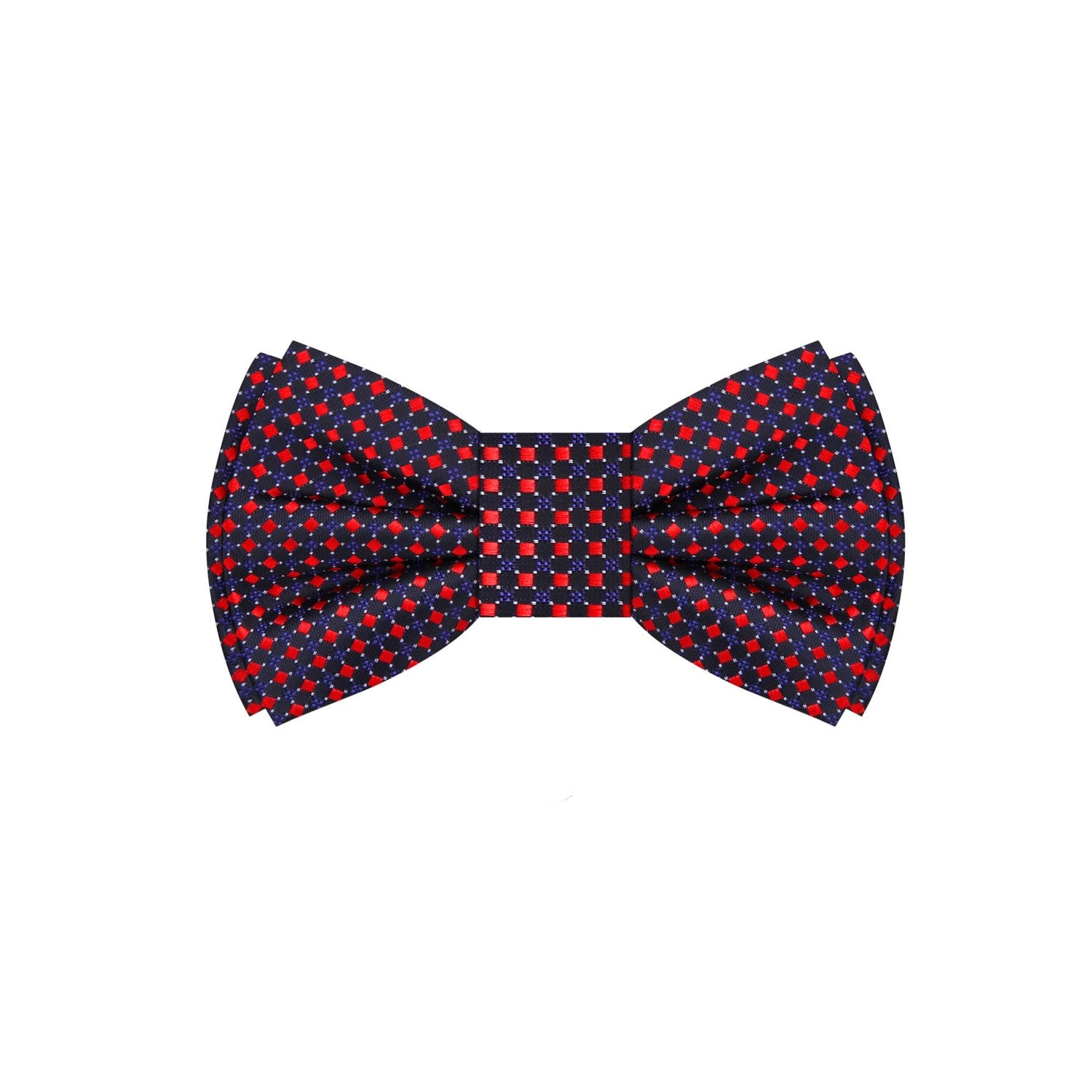 Black, Red, Purple Check Bow Tie