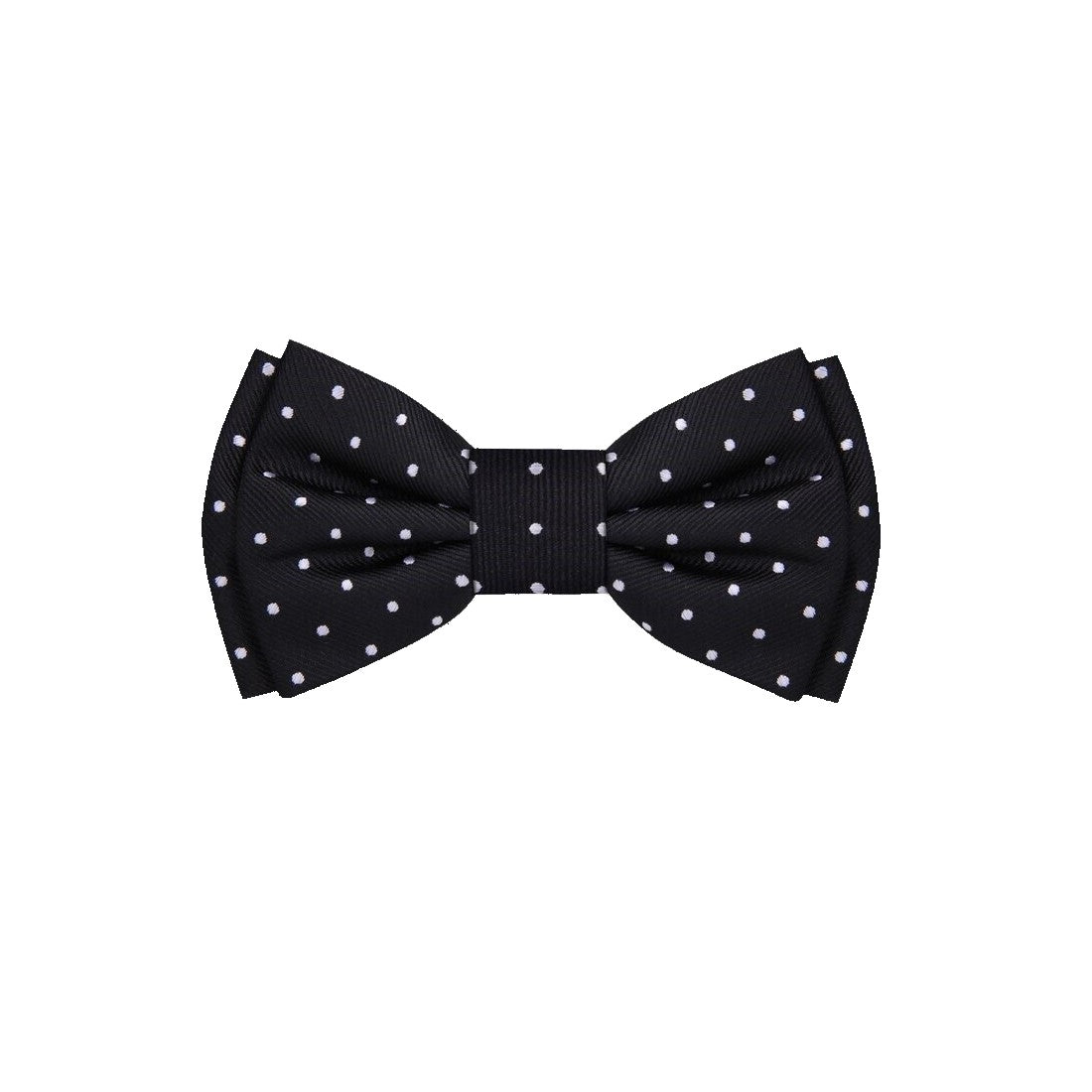 Black with Small White Dots Bow Tie 