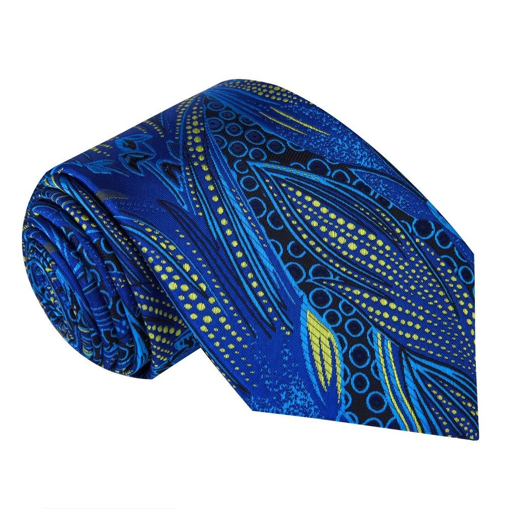 Blue, Yellow Abstract Tie 