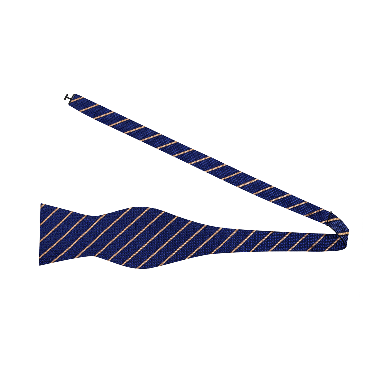 Self Tie: Blue, Brown Stripe Bow Tie 
