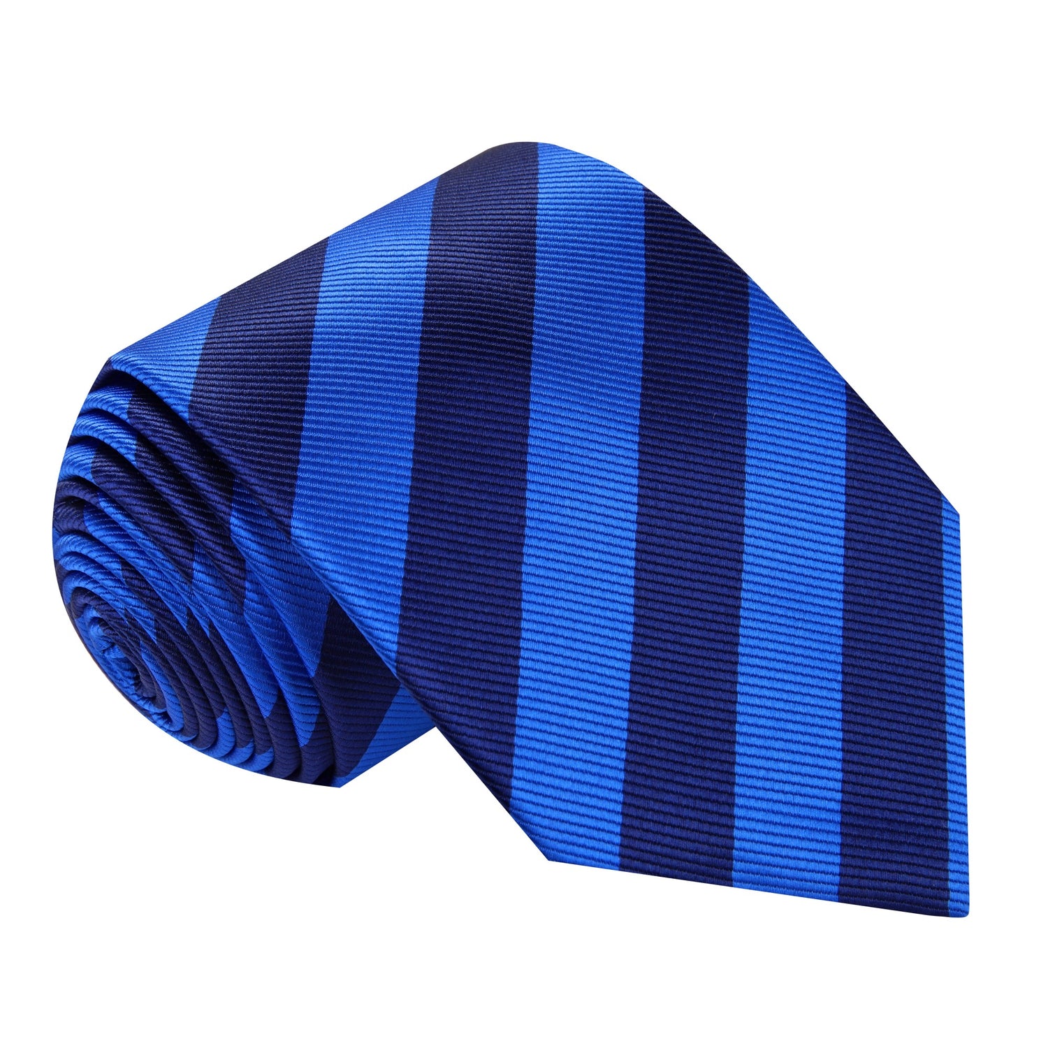 A Blue, Dark Blue Stripe Pattern Silk Necktie 