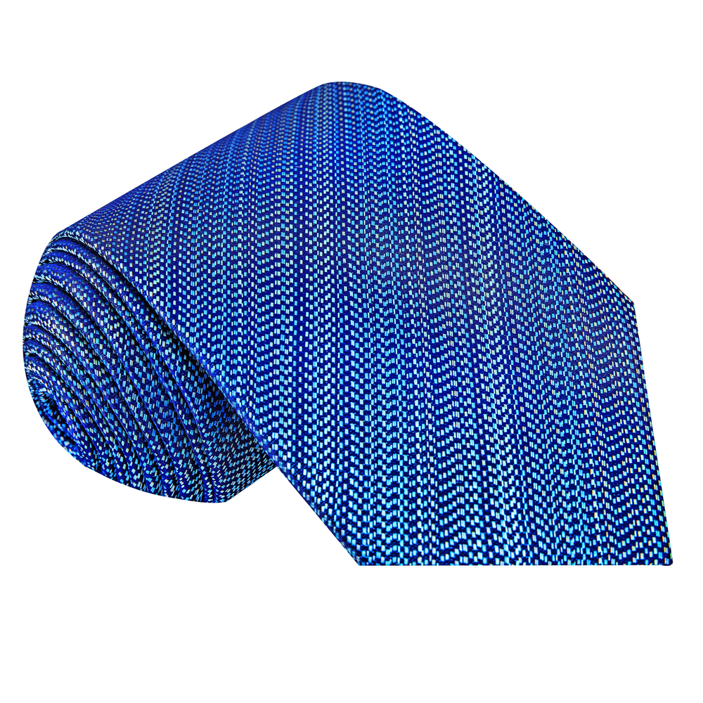 A Blueish Solid Gradient Pattern Silk Necktie