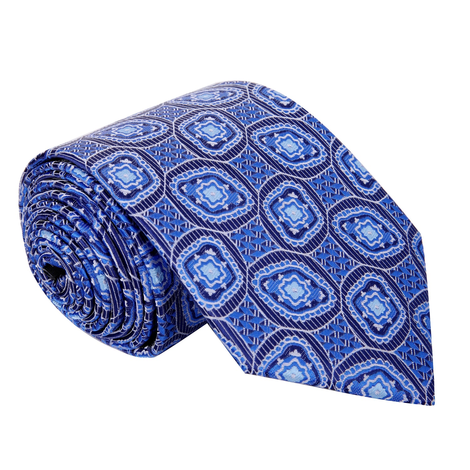 Blue Geometric Tie  