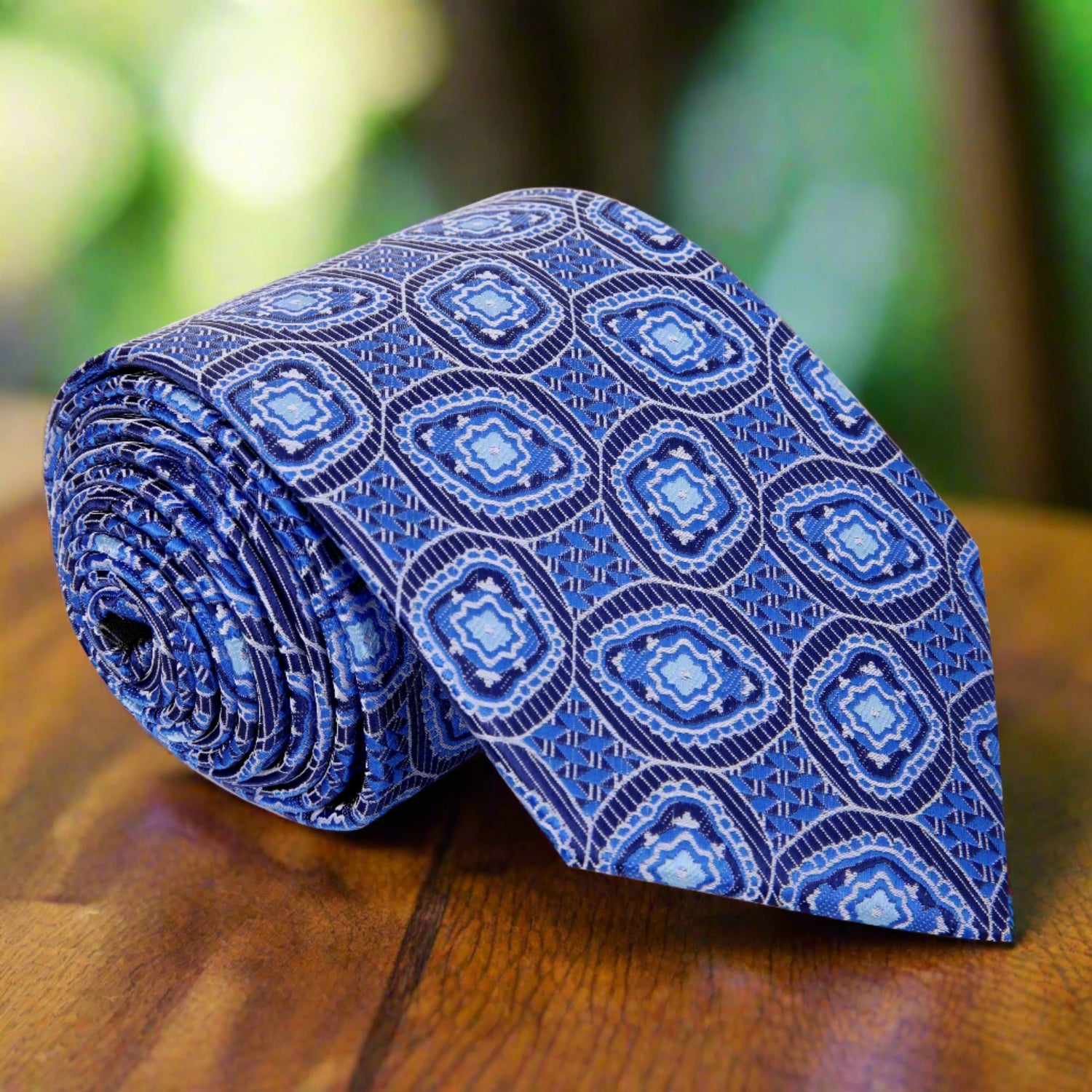 Blue Geometric Tie  