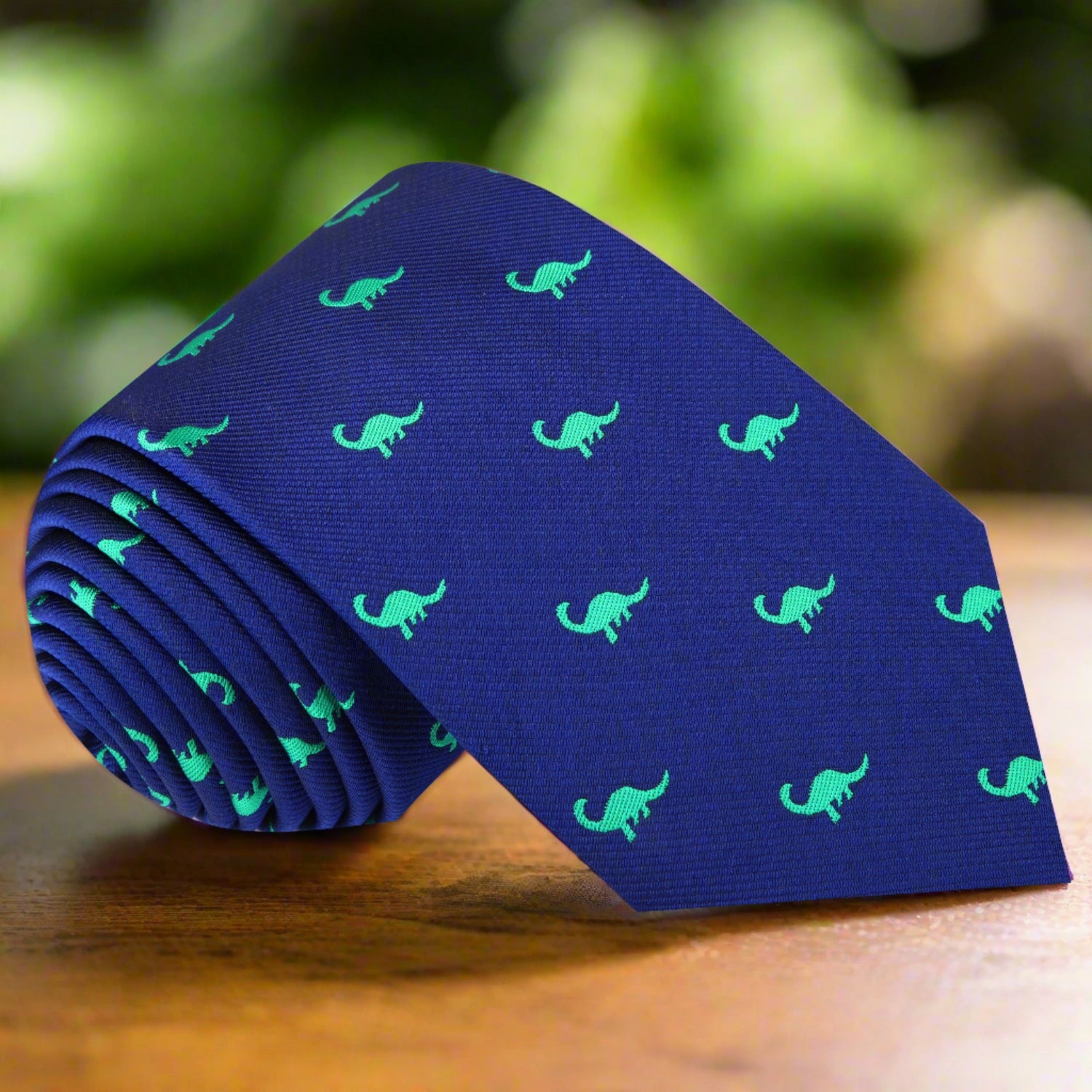 Blue and Green Silk Brontosaurus Tie