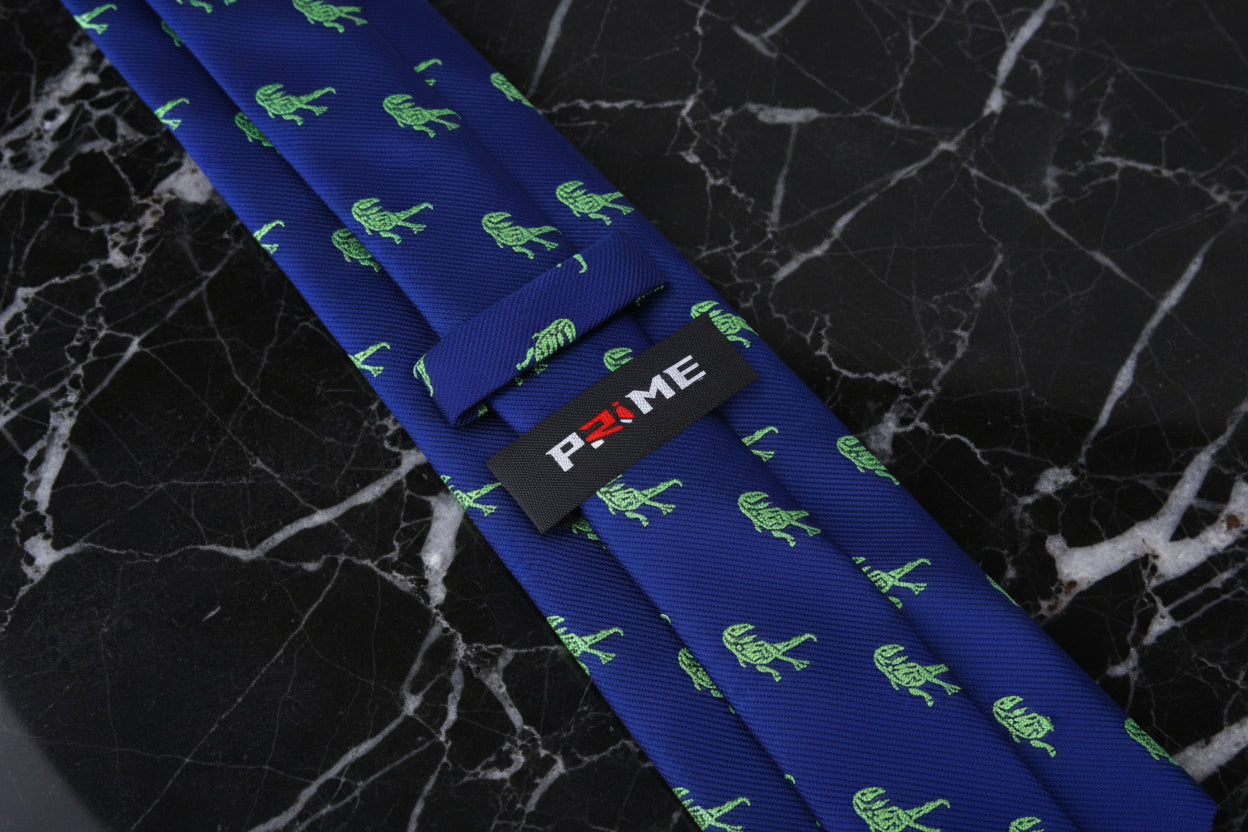 a blue with green t rex necktie 2