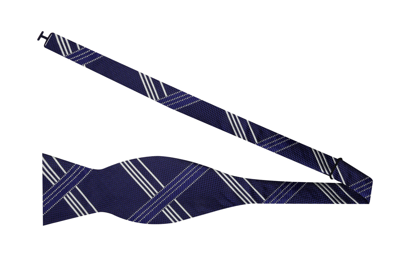 Blue, Grey Intersecting Lines Bow Tie Untied