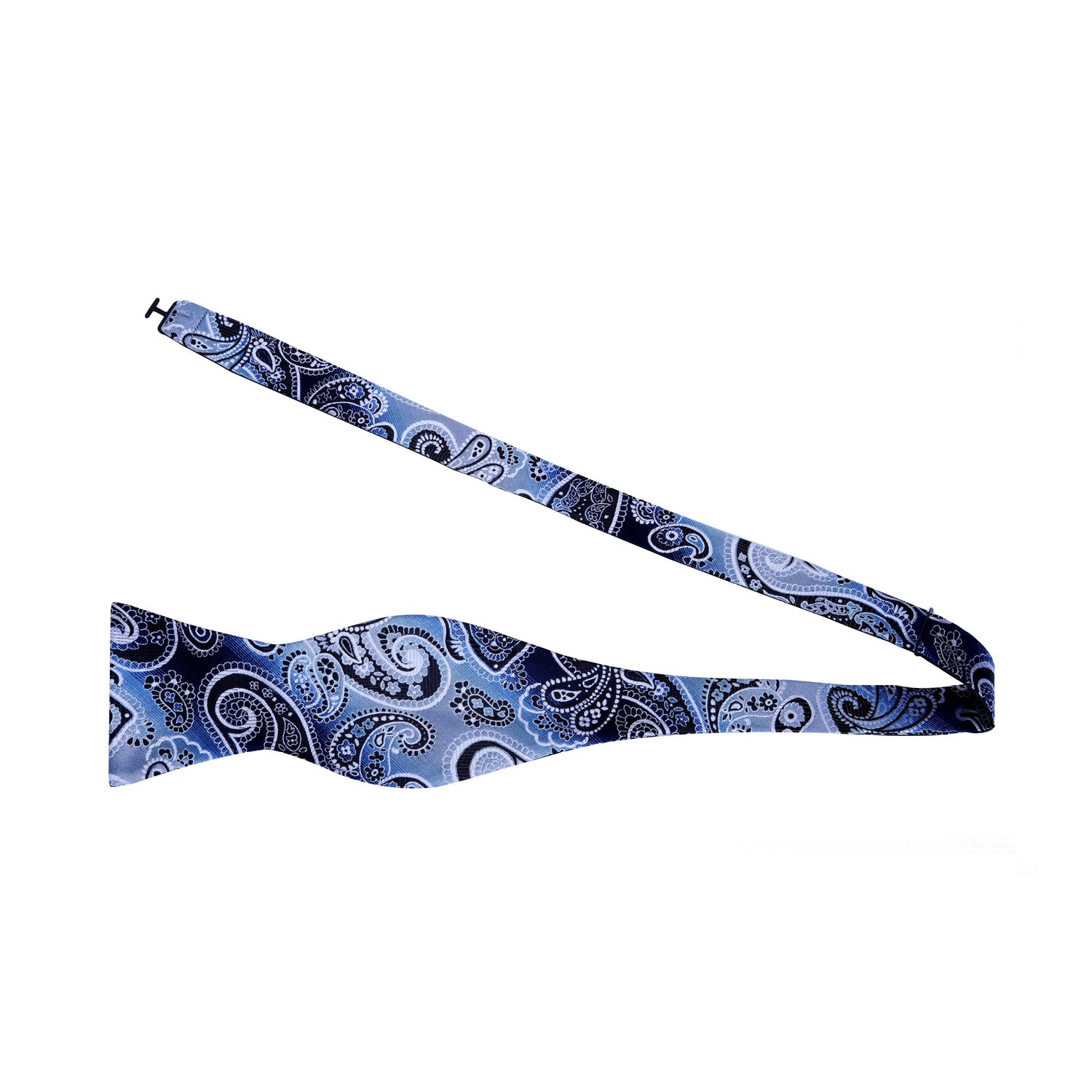 Blue Grey Medusa Paisley Self Tie Bow Tie
