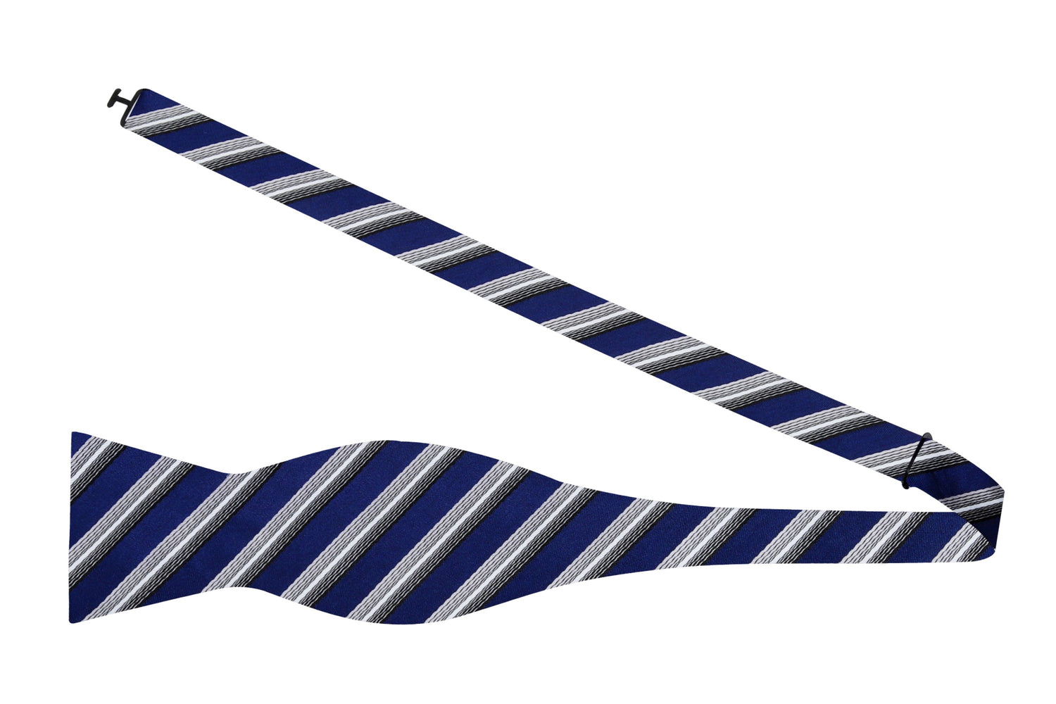 View 2: Blue, Grey Stripe Bow Tie