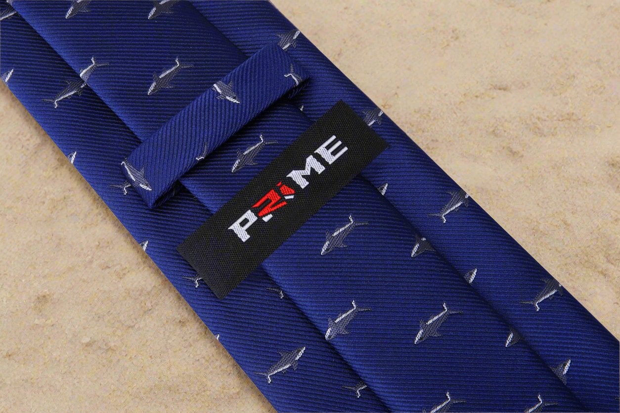 Deep Blue, Grey, White Great White Shark Tie Keep