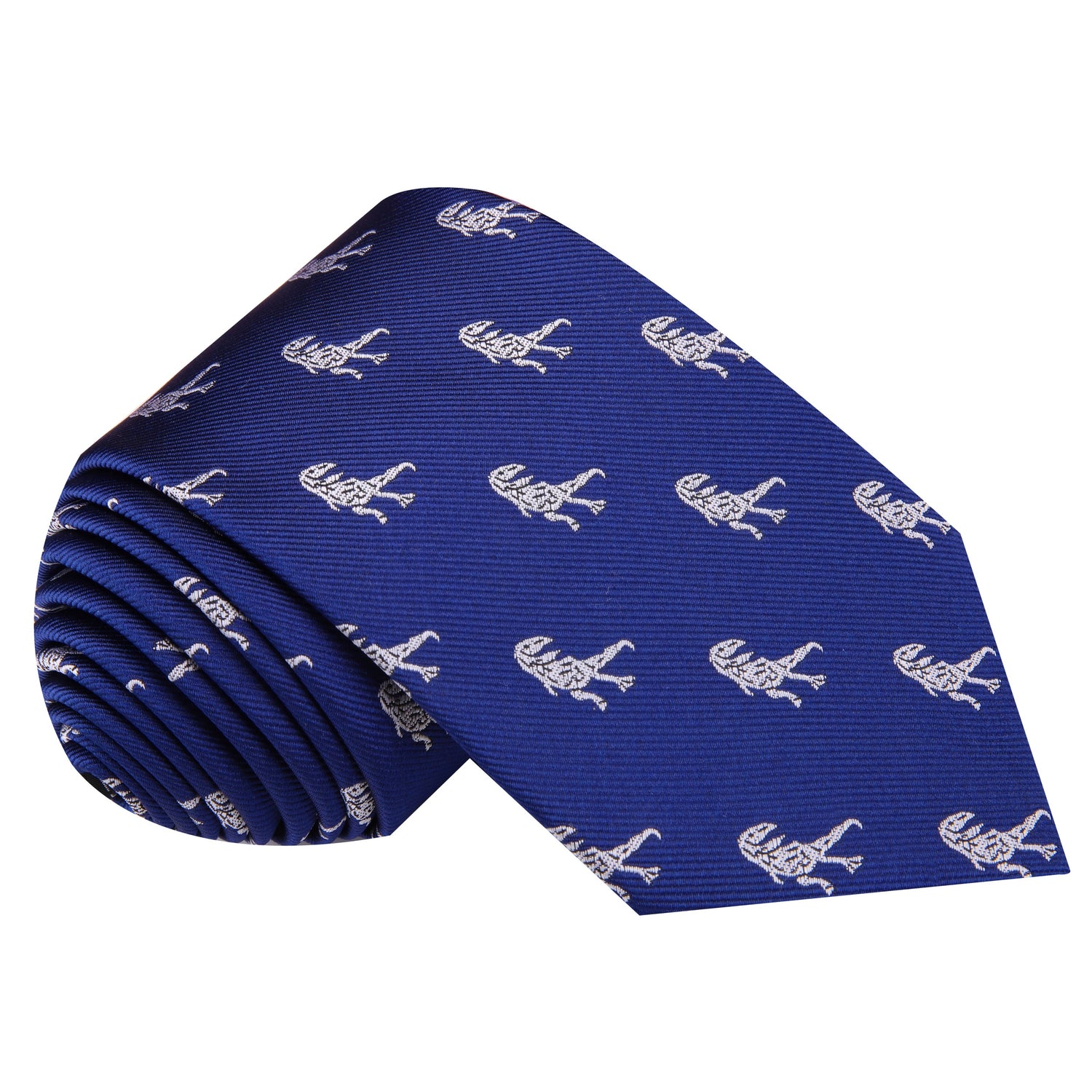 Blue, Grey T-Rex Silk Necktie  